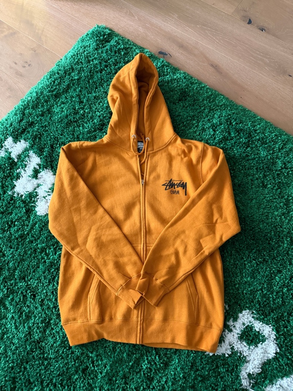 New Stussy Mustard Zip-Up Hoodie Guam Chapter Size Medium